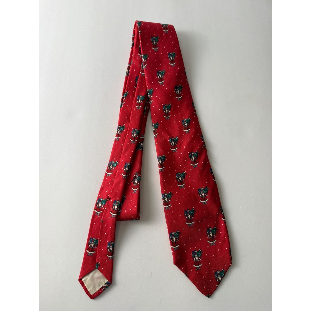 Brooks Brothers 100% Silk Red Santa Claus Neck Tie Made in USA
